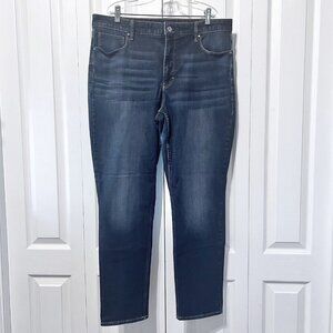 White House Black Market-Women's Curvy "The Slim" Jeans-Stretch-Blue-Size 14